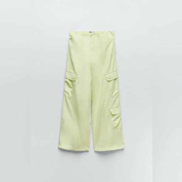 Zara Cargo Pants Light Lime US 6 - Picture 7 of 10